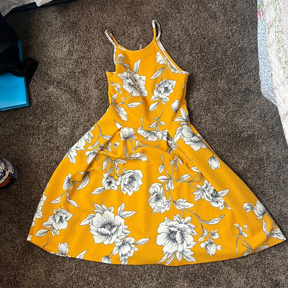 yellow + flower summer dress